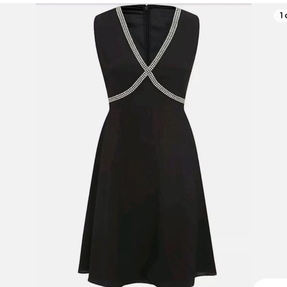 Ted Baker London Dress Womens Flare Knee Length Caylin embellished Size 1 - Picture 1 of 8